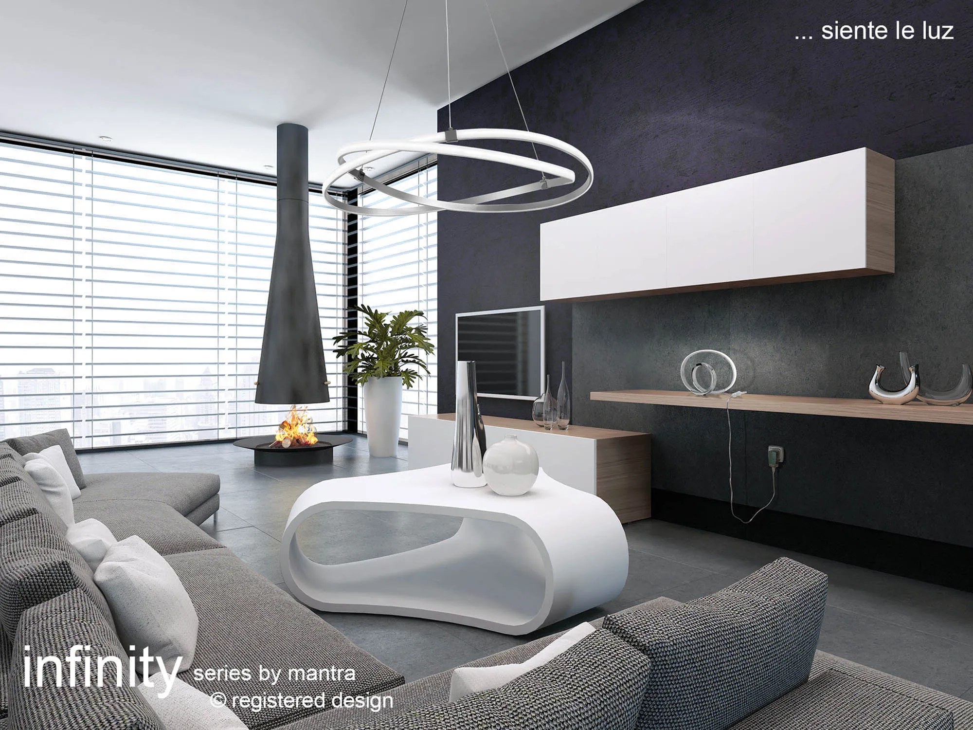 Infinity 60W LED Pendant Light Silver M5381  Mantra Infinity Silver